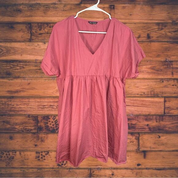 SHEIN Dresses & Skirts - 5 for $25🔥SHEIN Mauve Print V-Neck Short Sleeve Cinched Waist Dress XXL